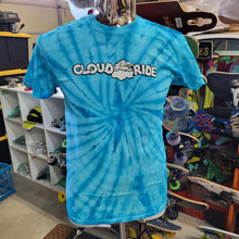 Load image into Gallery viewer, Cloud Ride - Classic Logo blue tie-dye tee