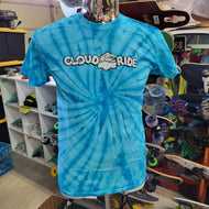 Cloud Ride - Classic Logo blue tie-dye tee