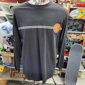Santa Cruz Skateboards - Red Dot Logo Black long sleeve tee
