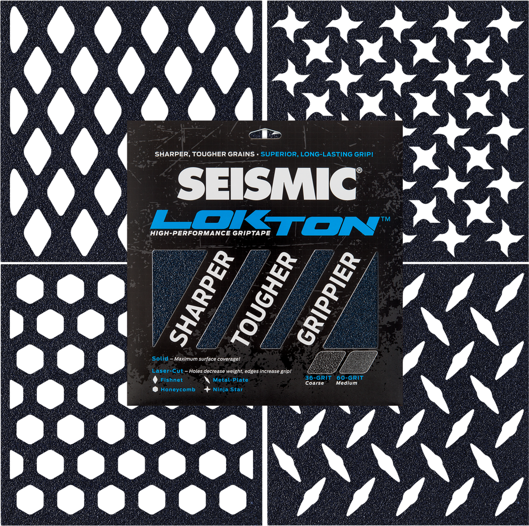 Seismic Skate - Lokton Griptape 36 Grit (3 Square pack)
